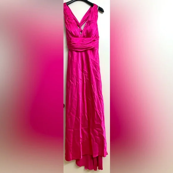 green emerald velvet dress Plus Size Women Formal Dress Hot Pink Glitter One Shoulder Bow Split M